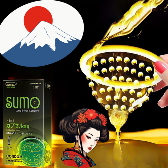 Bao cao su SUMO 4in1 hộp 12 cái - gân, gai, mỏng, thuốc. - Ảnh 4