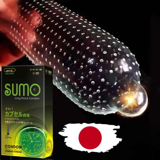 Bao cao su SUMO 4in1 hộp 12 cái - gân, gai, mỏng, thuốc. - Ảnh 2