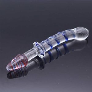 Đồ chơi hậu môn bằng thủy tinh cầm tay 2 đầu