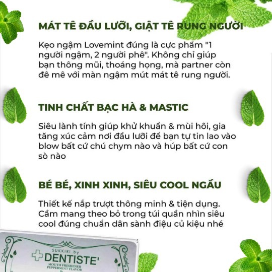 Kẹo lovemint hộp 20 viên - tăng khoái cảm cho bạn tình - Ảnh 3