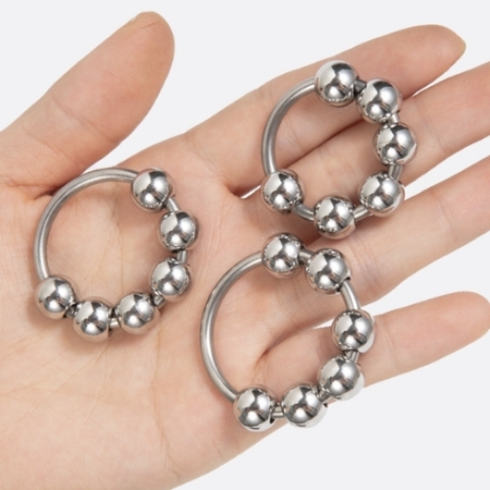 Vòng đeo dương vật inox có bi - Ảnh 4
