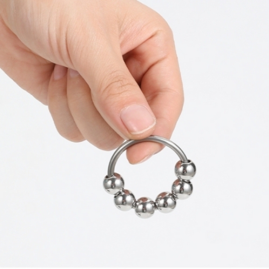 Vòng đeo dương vật inox có bi - Ảnh 3